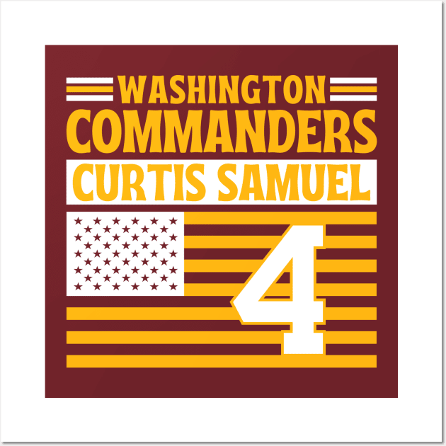 Washington Commanders Samuel 4 American Flag Football Wall Art by Astronaut.co